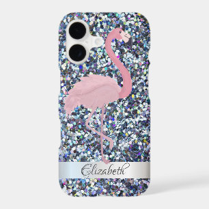 Trendy  Glitter Pink Flamingo- Personalized