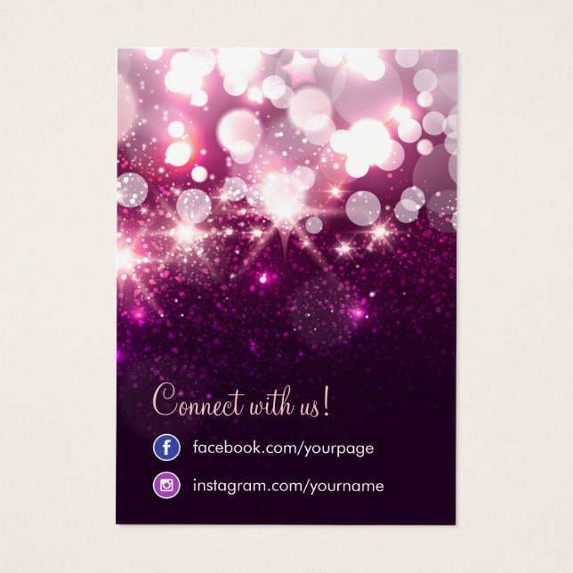 Trendy Glitter Sparkle Social Network Earring Card (Back)