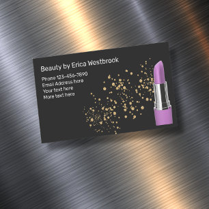 Trendy Glitzy Beauty Fashion Lipstick  Magnetic Business Card