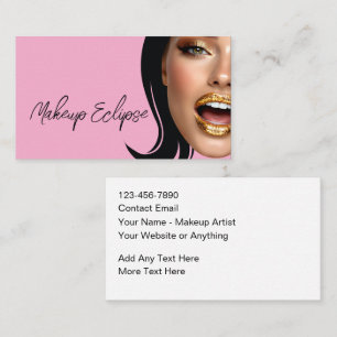 Trendy Glitzy Makeup Artist Business Cards