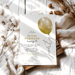 Trendy Gold Balloon 40th Birthday Invitation<br><div class="desc">Embrace the 40th chapter of your life with our stylish and unique birthday invitations. With chic typography and a 'forty' balloon string over a white background,  our invites are sure to set the tone for a birthday party that will be remembered for years to come.</div>