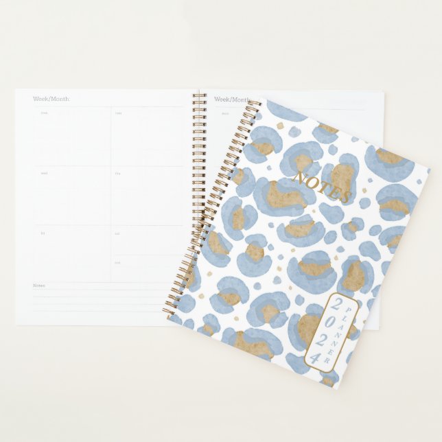Trendy Gold Blue Notes 2024 Planner (Display)