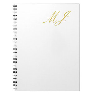 Trendy Gold Colour Monogram Minimalist Modern Notebook