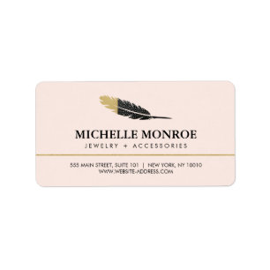 Trendy Gold Dipped Boho Feather Designer Pink Label