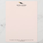 Trendy Gold Dipped Boho Feather Designer Pink Letterhead<br><div class="desc">Coordinates with the Trendy Gold Dipped Boho Feather Designer Pink Business Card Template by 1201AM. A unique and edgy design motif of a faux gold dipped guinea feather is combined with your name or business name for a creative presentation on this designer letterhead template. Set on a pastel pink background....</div>