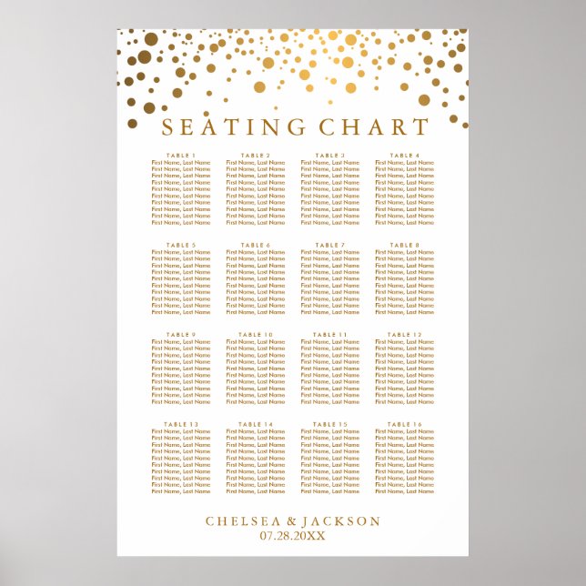 Trendy Gold Dots - Seating Chart (Front)