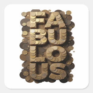Trendy Gold FABULOUS Decal Art Square Sticker