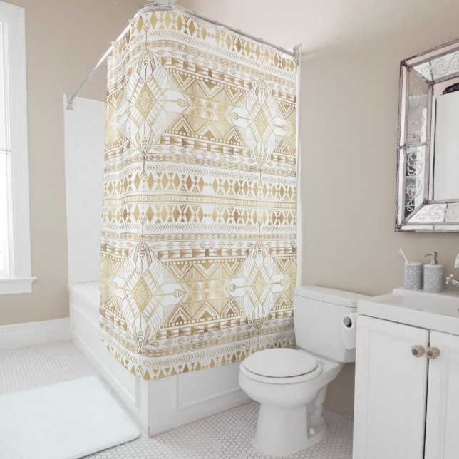 Trendy Gold Geometric Tribal Aztec Pattern (In Situ)