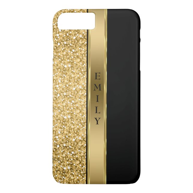 Trendy Gold Glitter And Stripe Case-Mate iPhone Case (Back)