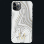 Trendy gold glitter sparkle marble name monogram iPhone 11Pro max case<br><div class="desc">Trendy gold glitter sparkle marble name monogram  iPhone 11 Pro Max Cases</div>
