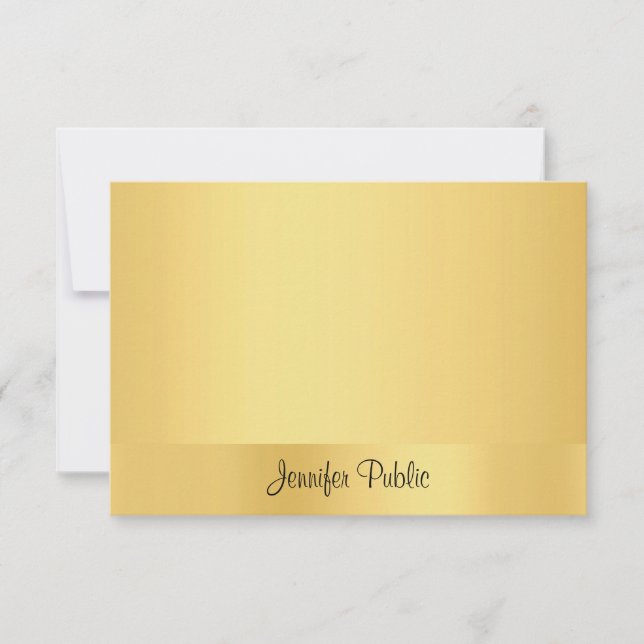 Trendy Gold Handwritten Script Elegant Template (Front)