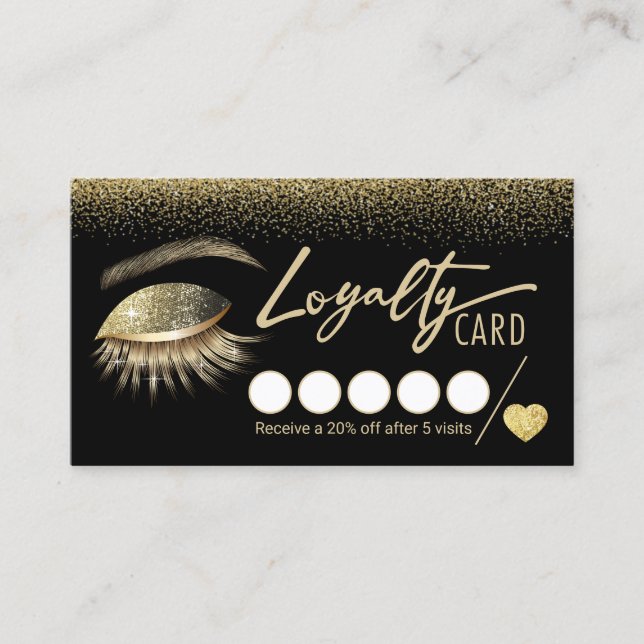 Trendy Gold Lashes Makeup Artist Salon Loyalty (Front)