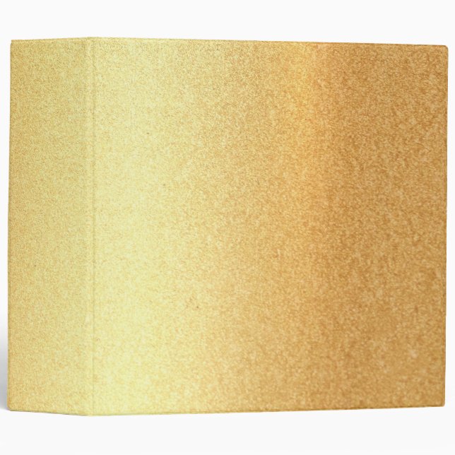 Trendy Gold Look Glitter Trendy Elegant Golden Binder (Front/Spine)