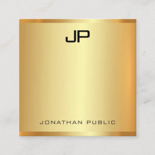Trendy Gold Look Modern Elegant Professional Chic Square Business Card