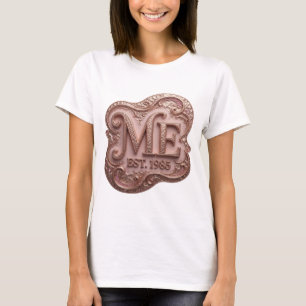 Trendy Gold ME EST 1985 Quote Design T-Shirt