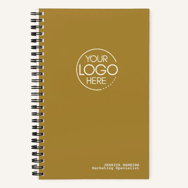 Trendy Gold Modern Logo Notebook (Front)