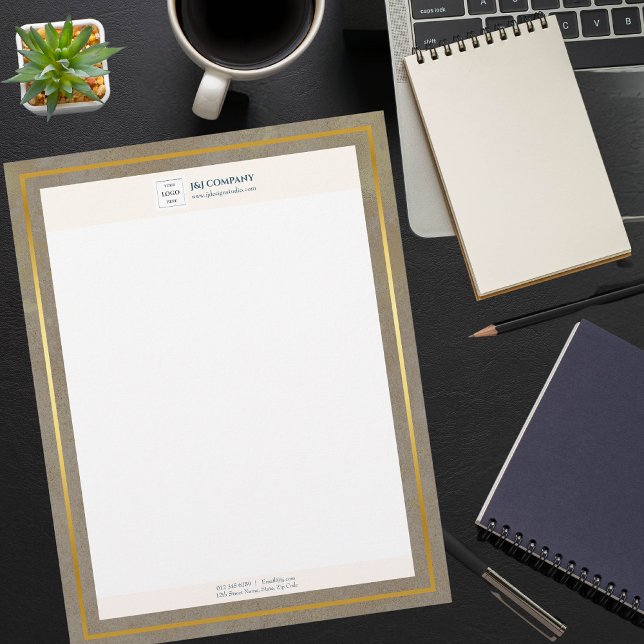 Trendy Gold Texture Logo Letterhead (Creator Uploaded)