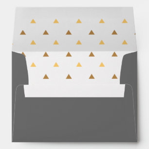 Trendy Gold Triangles & Grey Envelopes