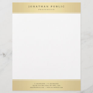 Trendy Gold White Elegant Glamour Template Modern Letterhead