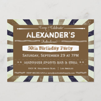 Trendy Golden Grunge Striped Event Invitation