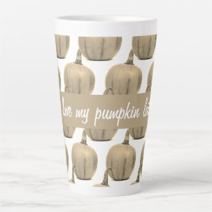 Trendy Golden Pumpkin I Love My  Latte Mug