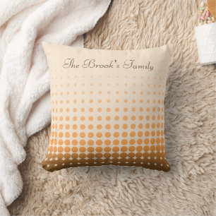 Trendy Gradient Polka Dots Custom Name Throw Pillow