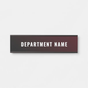 Trendy Gradient Simple Department Name Door Sign