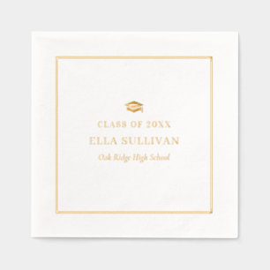Trendy Graduation Foil Napkins Classy Modern
