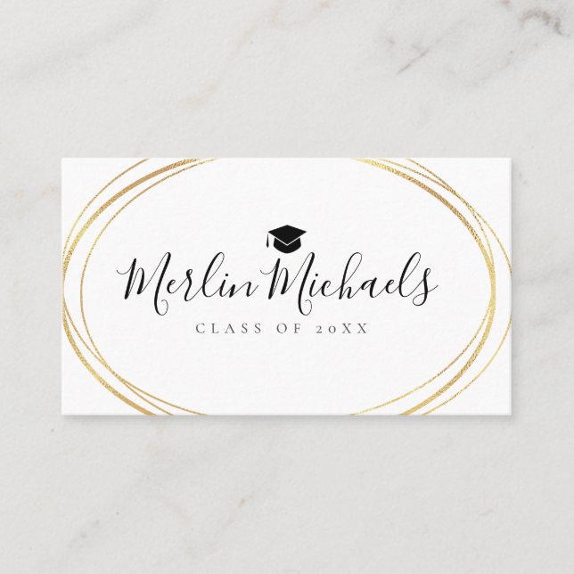 Trendy graduation name insert card (Front)