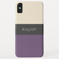 Trendy Grape Colour Block Pattern with Name