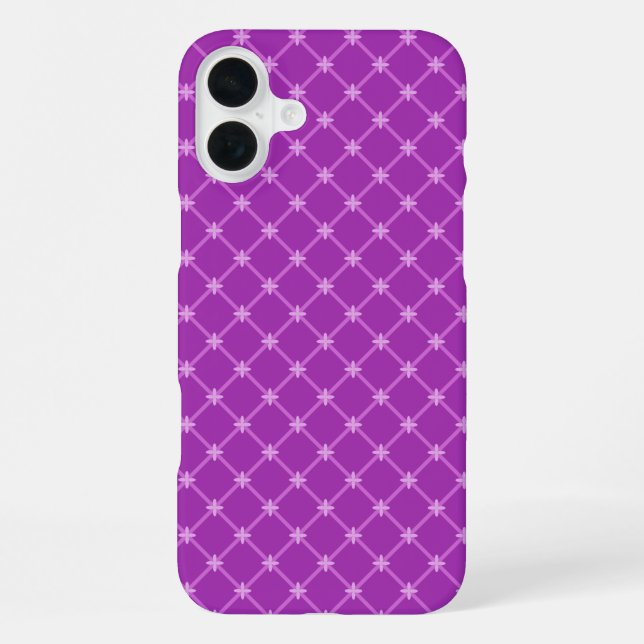 Trendy Grape, Purple Criss-Cross Pattern iPhone Case (Back)