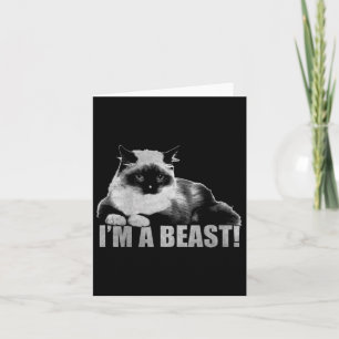 Trendy Graphic Cat Stamp I'm A Beast  Card