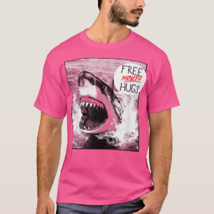 Trendy Graphic Great White Shark Free Mouth Hugs  T-Shirt
