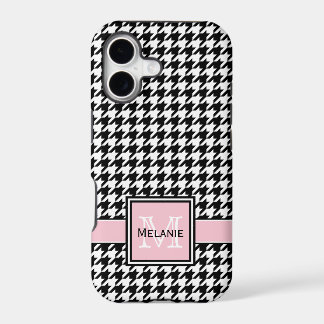 Trendy Graphic Houndstooth with Custom Monogram
