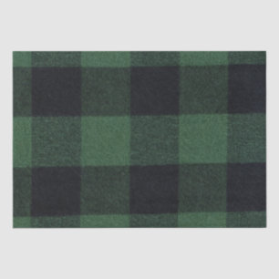 Trendy Green and Black Buffalo Plaid Cozy Tissue Paper