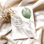 Trendy Green Balloon 30th Birthday Invitation<br><div class="desc">Embrace the 30th chapter of your life with our stylish and unique birthday invitations. With chic typography and a 'thirty' balloon string over a white background,  our invites are sure to set the tone for a birthday party that will be remembered for years to come.</div>
