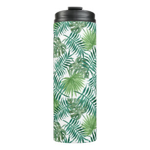 Trendy Green Botanical Palm Leaves Thermal Tumbler