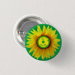 Trendy Green Ec0-friendly Fun 1 Inch Round Button