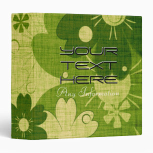 Trendy Green Flower Vintage Binder
