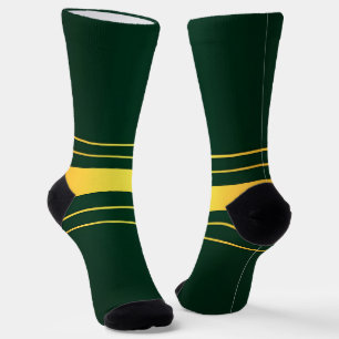 Trendy Green Gold Luxury Linen Texture Collection Socks