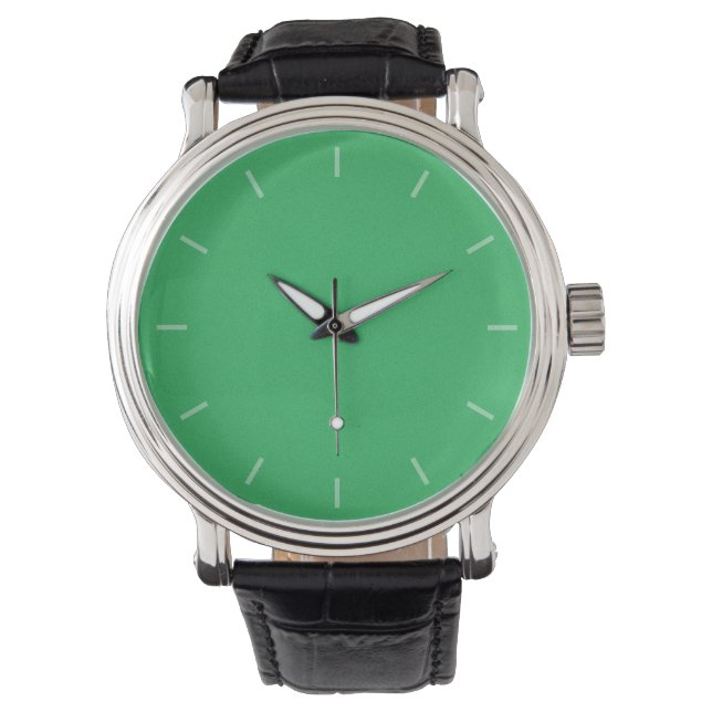 Trendy Green Grainy Background Watch (Front)
