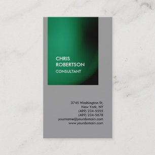 Trendy green grey vertical unique business card