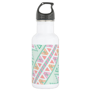 Trendy Green Orange Andes Tribal Zigzag Pattern 532 Ml Water Bottle