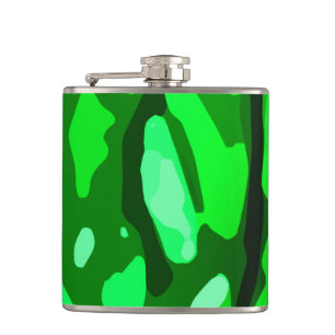 Trendy Green Pattern Hip Flask