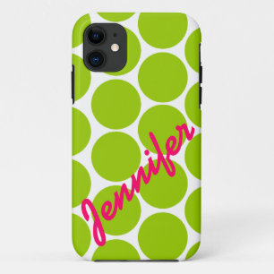 Trendy Green Polka Dot Pattern iPhone 5 Case