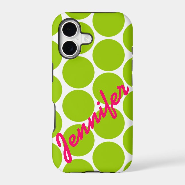 Trendy Green Polka Dot Pattern iPhone 5 Case (Back)