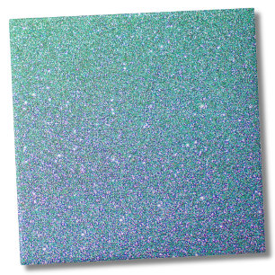 Trendy Green Teal Blue Glitter Pattern Tile