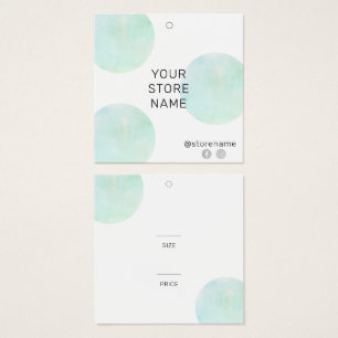 Trendy Green Watercolor Square Boutique Price Tag