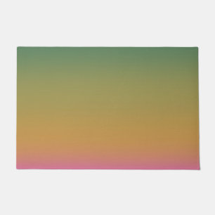 Trendy green yellow pink gradient doormat