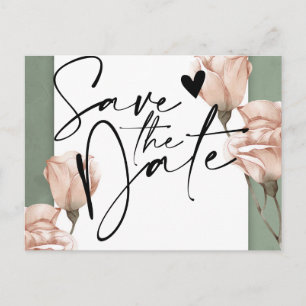 trendy greener Save the Date Announcement Postcard